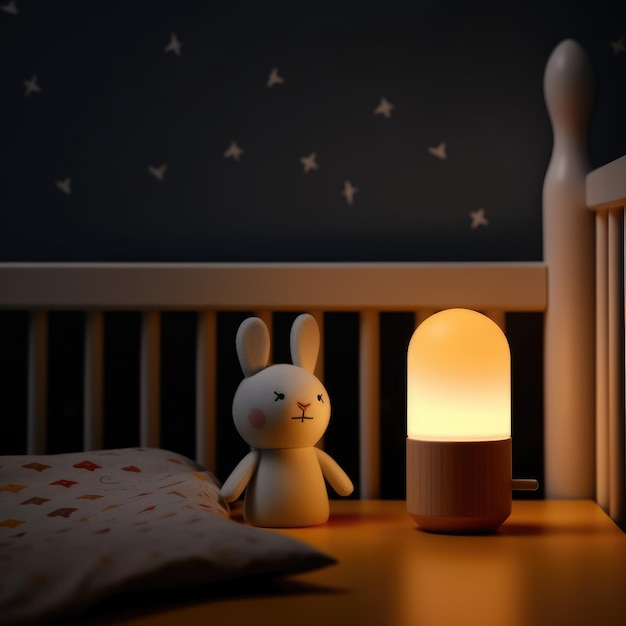 A photoshoot of a small cylindershaped night light