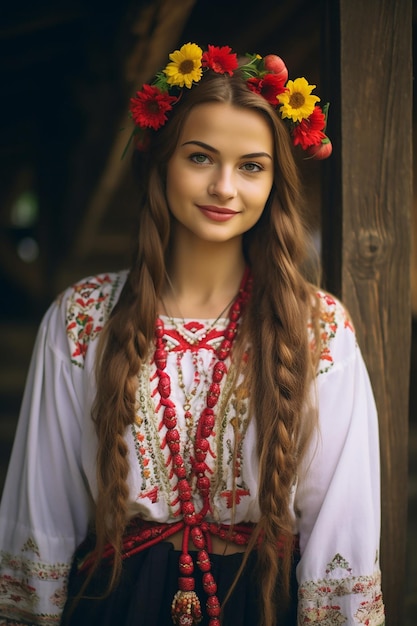 a photoshoot of a traditional Martisor celebration in a Romanian village