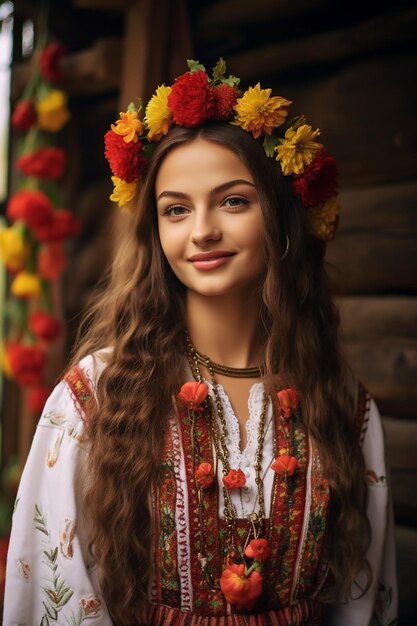 a photoshoot of a traditional Martisor celebration in a Romanian village