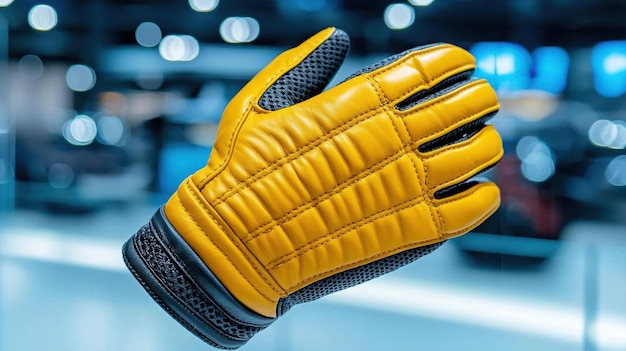 Photo a photostock image of a stylish leather gloves displayed in augmented reality with material quality touch screen compatibility and size options in a winter fashion boutique style of idea24club