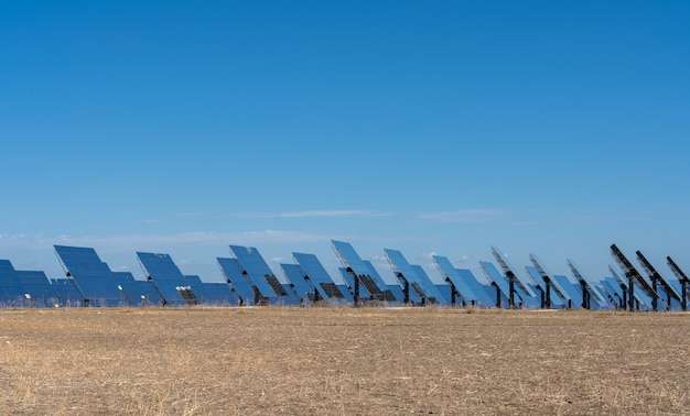 Photovoltaic panels at the PS10 solar power station in Sanlucar la Mayor, Seville, Spain