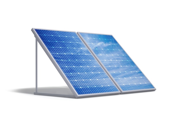 Photovoltaic solar panels isolated from the white background