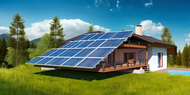 Photovoltaic solar panels Sustainable energy A mini power plant for a home