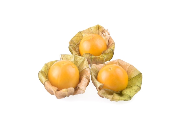 Physalis cape gooseberry isolated on white