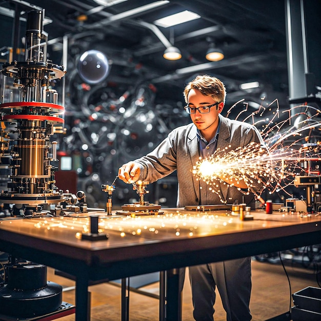 A physicist conducting experiments