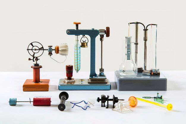 Photo physics lab kit isolated in transparent background