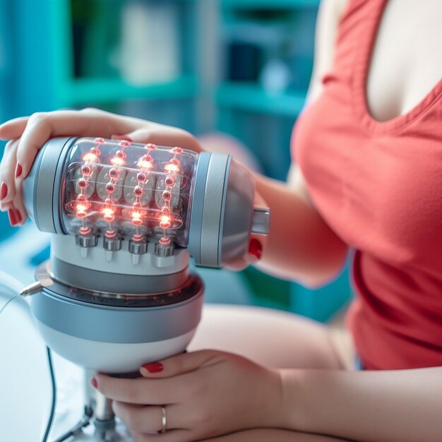 a physiotherapist doing some work with machine