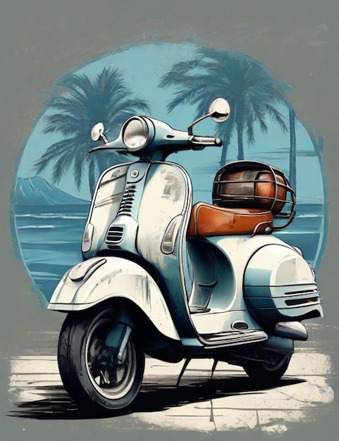 Piaggio vespa tshirt design image