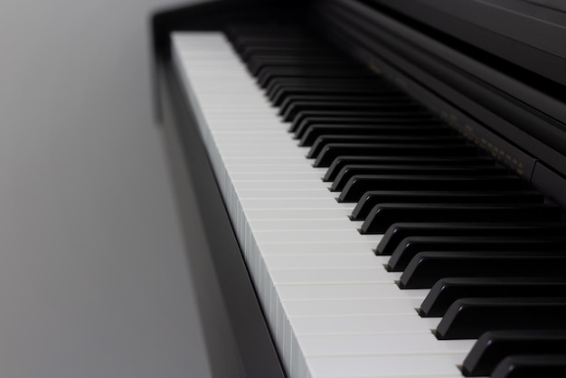 Piano closeup selective focus