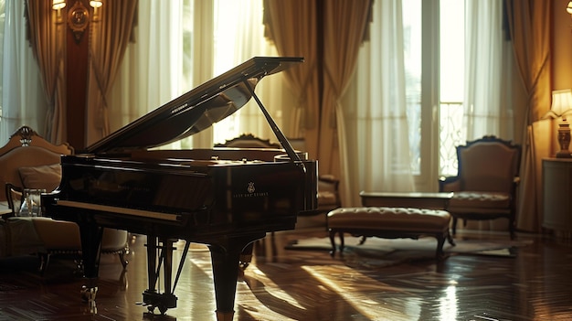 a piano is in a room with a piano and a piano