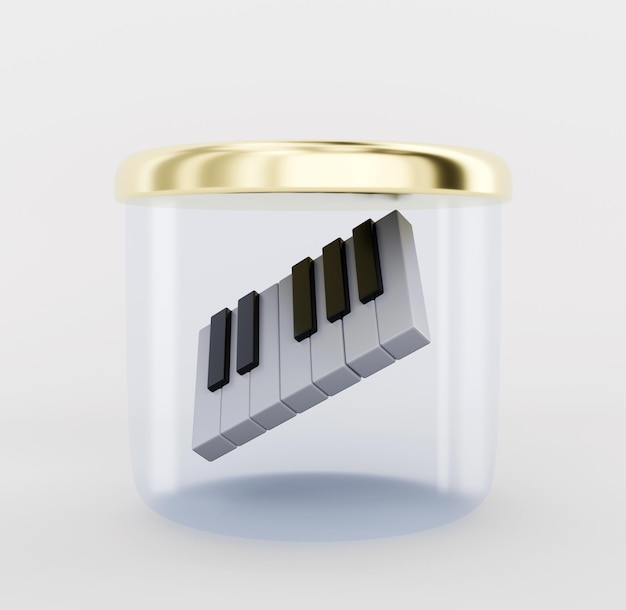 Piano Keyboard in bank 3d render