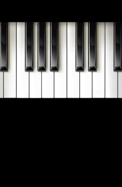 Photo piano keyboard close view illustration black and white piano keys template