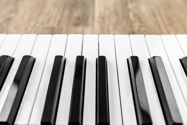 Piano keyboard top view