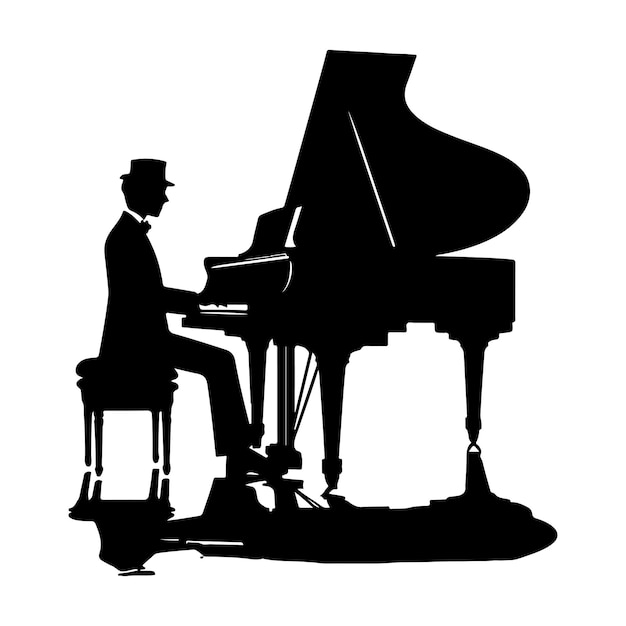 Piano Silhouette vector illustration