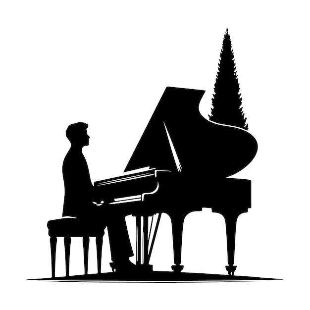 Piano Silhouette vector illustration