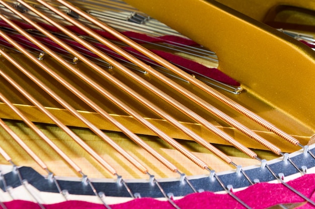 Piano strings Closeup photo