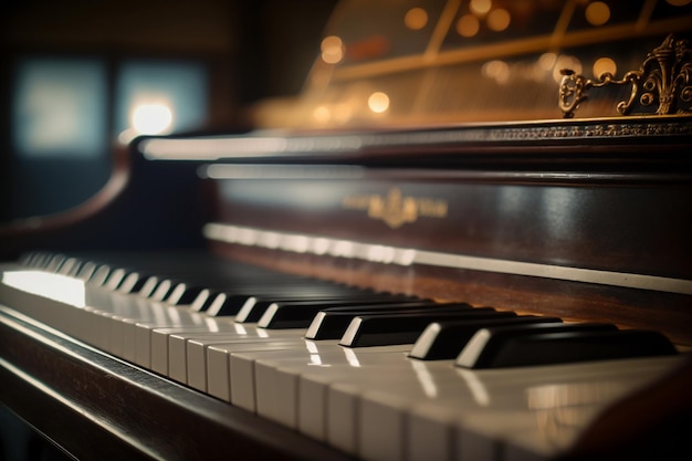 A piano with the word piano on it