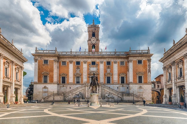 Piazza del Campidoglio on the Capitoline Hill, City Hall of Rome, Italy