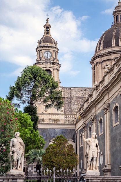 Piazza del Duomo with Cathedral of Santa Agatha in Catania, Sicily, Italy.