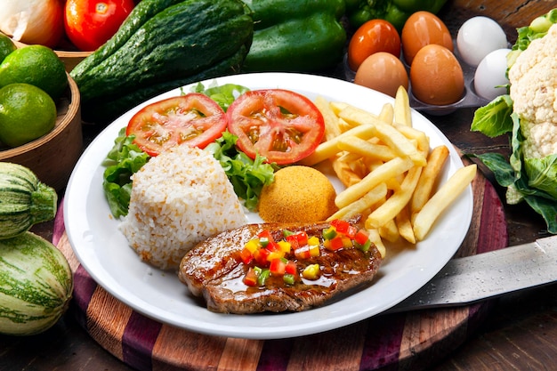 Picanha potato with rice