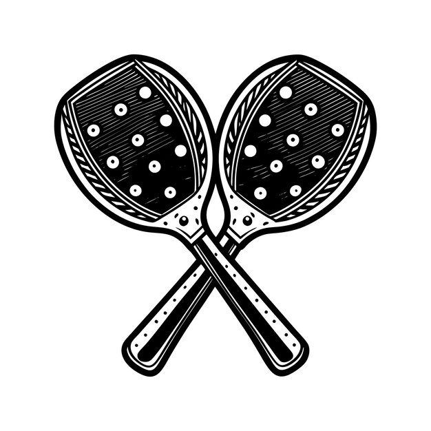 Photo pickleball paddles design vector illustration