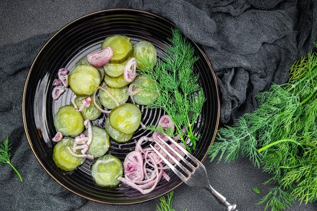 pickled cucumber salad vegetables food healthy meal food snack on the table copy space food