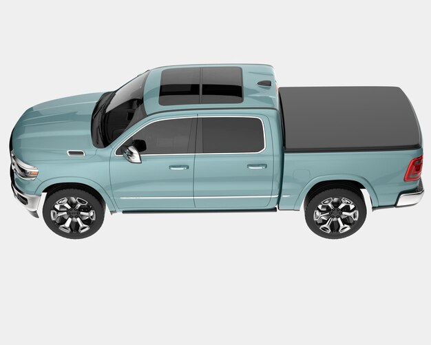 Pickup truck isolated on background 3d rendering illustration