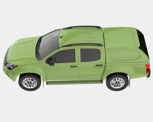 Pickup truck isolated on background 3d rendering illustration