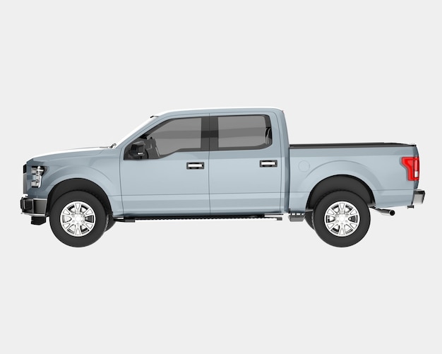 Pickup truck isolated on background 3d rendering illustration