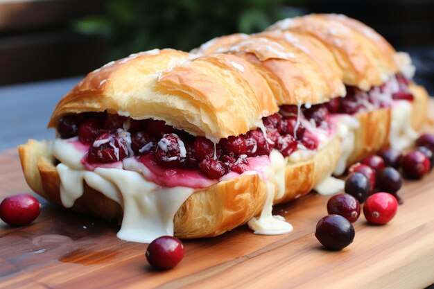 Picnic Pleasure Turkey Cranberry Croissant Sandwich image photography