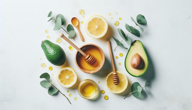 a picture of avocado and avocado on a white background