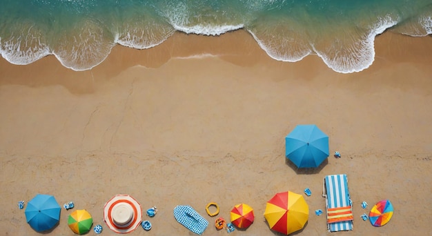 a picture of a beach with a beach umbrella and a beach umbrella