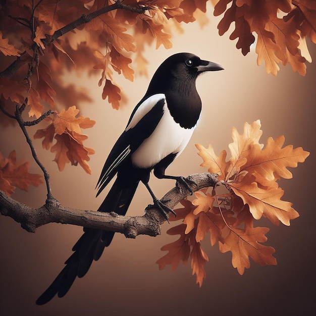 A picture of a beautiful magpie bird AI Generated