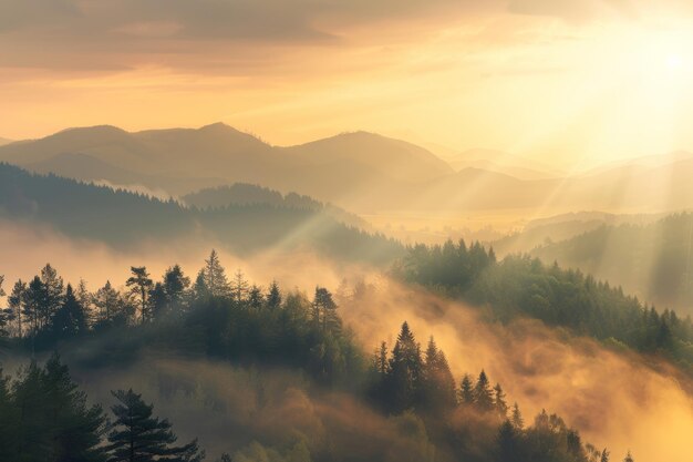 picture of beautiful mountains in a fog