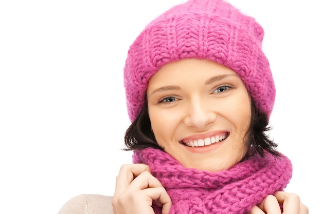 picture of beautiful woman in winter hat