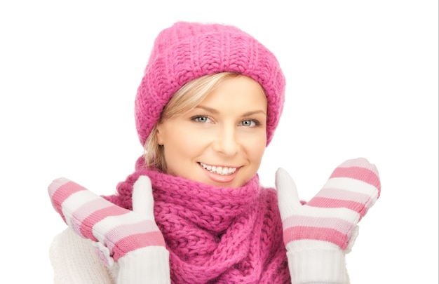 picture of beautiful woman in winter hat