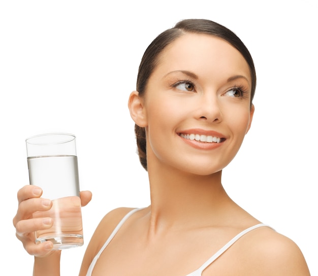 picture of beautiful woman with glass of water