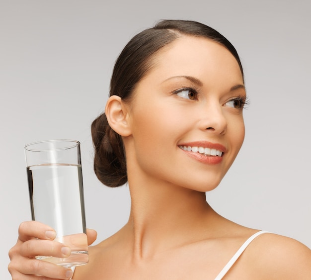 picture of beautiful woman with glass of water