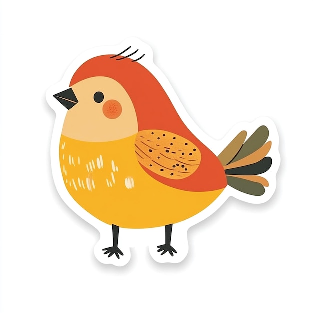 a picture of a bird with a yellow and red body and the word  bird  on it