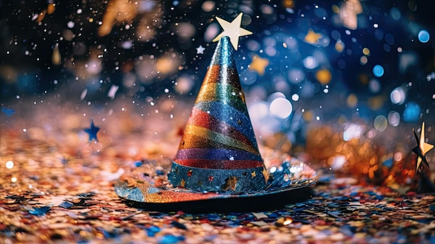 picture of a birthday hat with a plain background