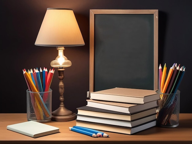 a picture of a book with a picture of a pencil on the table