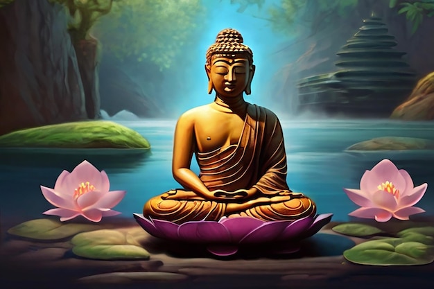 a picture of buddha in deep meditation