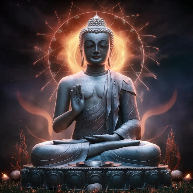 a picture of a buddha with the word buddha on it