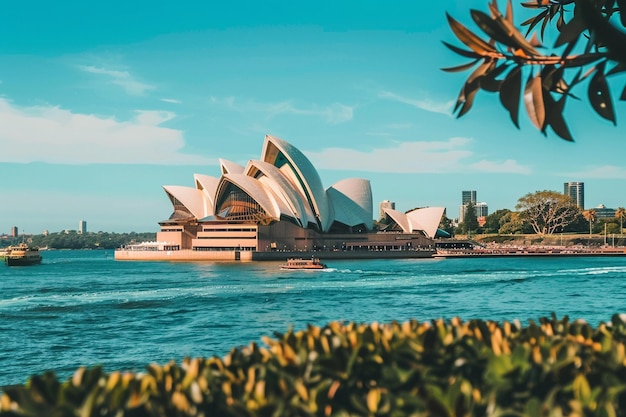 a picture of a building with the words sydney opera on it