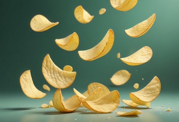 a picture of a bunch of yellow food that has been altered to make a picture of a golden chip