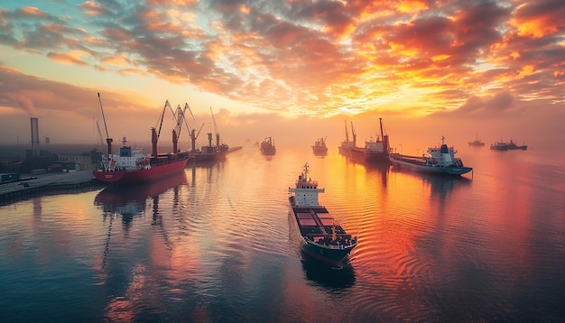 A picture of a busy harbor on a beautiful morning