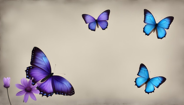 a picture of butterflies with a sky background