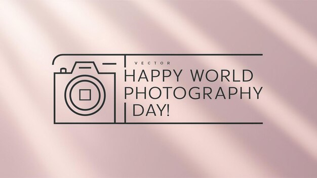 Photo a picture of a camera with a pink background and the words happy world day