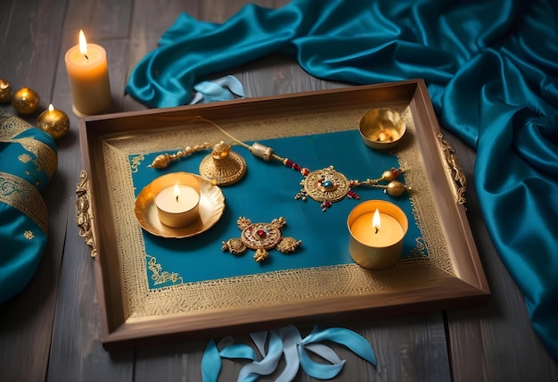 Photo a picture of candles and a picture of a candle on a table