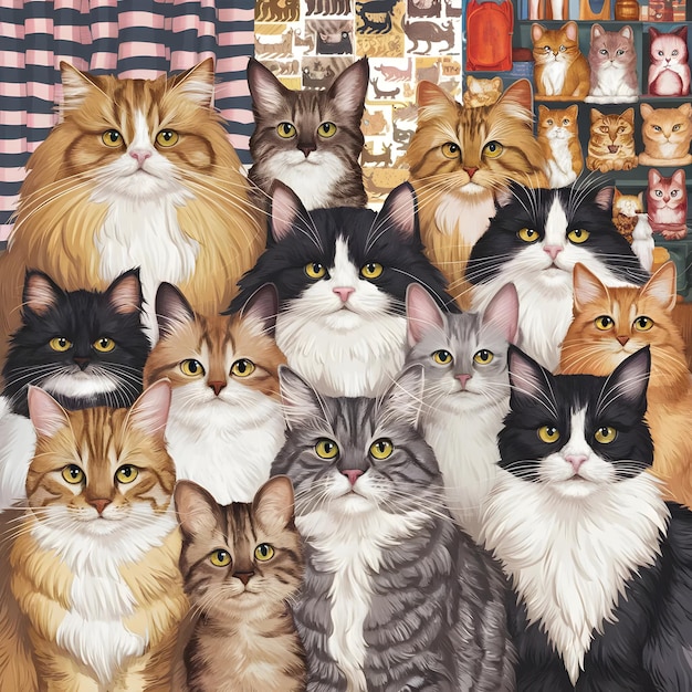 A picture of a cat of different cat species